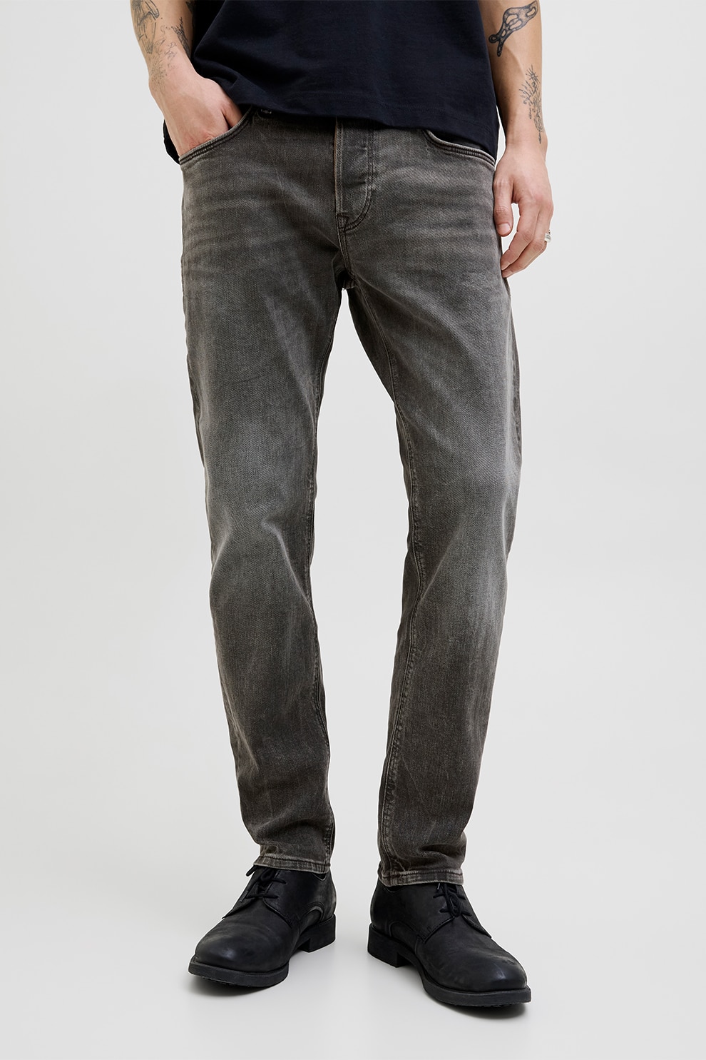 Jack & Jones, Blugi slim fit, Gri inchis, W34-L32