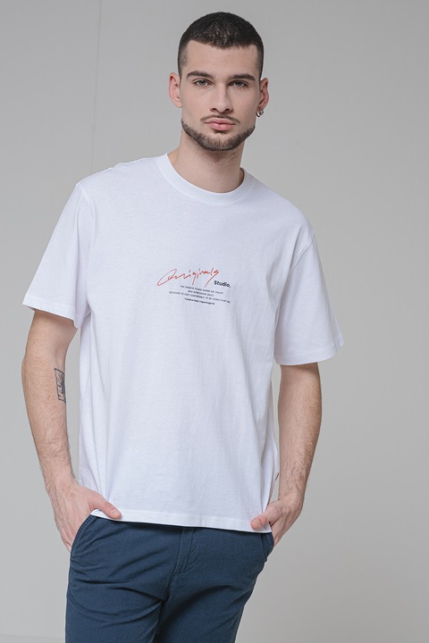 Jack & Jones, Feliratos pamutpóló, Fehér