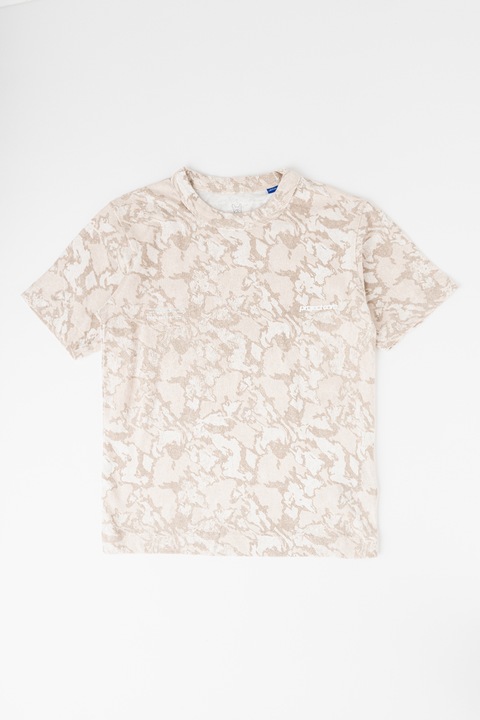 Jack & Jones, Terepmintás pamutpóló, Tópbarna/Homokbarna