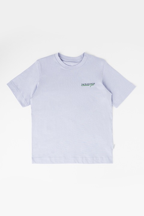 Jack & Jones, Памучна тениска с лого, Зелен/Небесносин