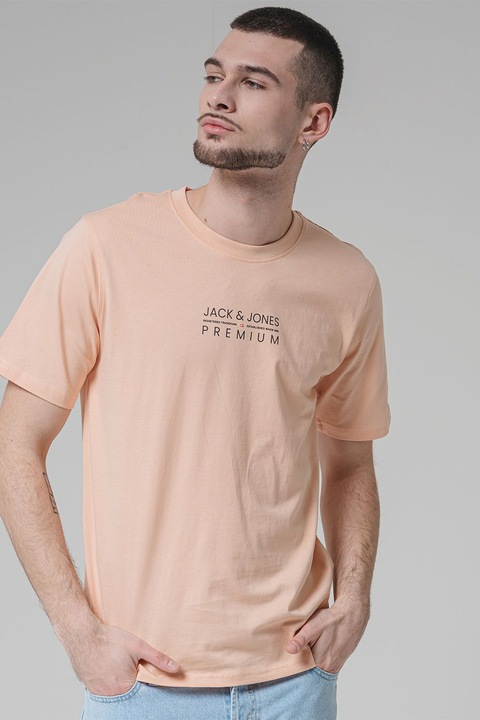 Jack & Jones, Тениска Blu Atlas с лого, Праскова