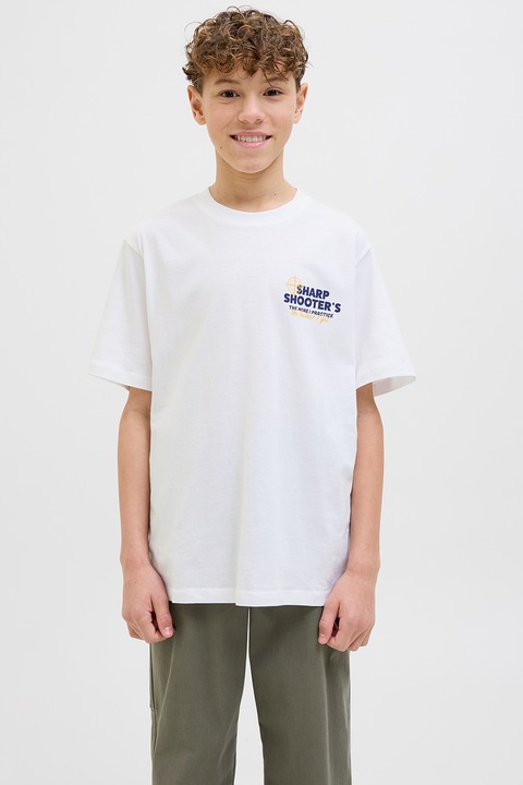 Jack & Jones, Póló mintával a hátoldalán, Fehér/Sötétkék