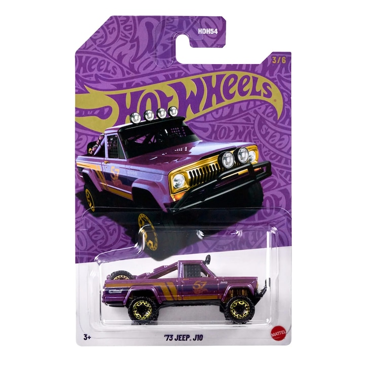 Hot Wheels fém autó, 73 Jeep J10, 57th Anniversary Pearl & Chrome, JDM22, 1:64