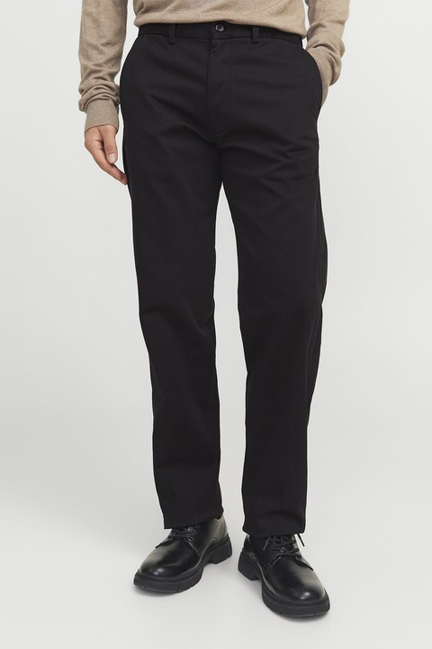 Jack & Jones, Pantaloni chino din amestec de bumbac, Negru