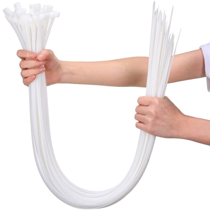 100 db újrafelhasználható műanyag nyaklánc készlet, nagy méretek, 7,2 x 700 mm