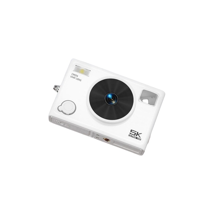 Digitális kamera, 128 GB, OTG kártyaolvasó, COMS, 2,8 hüvelykes LCD képernyő, 14 millió pixel, 5K HD, 16X zoom, WIFI intelligens vezérlés, elektronikus képstabilizátor, hordozható, fehér