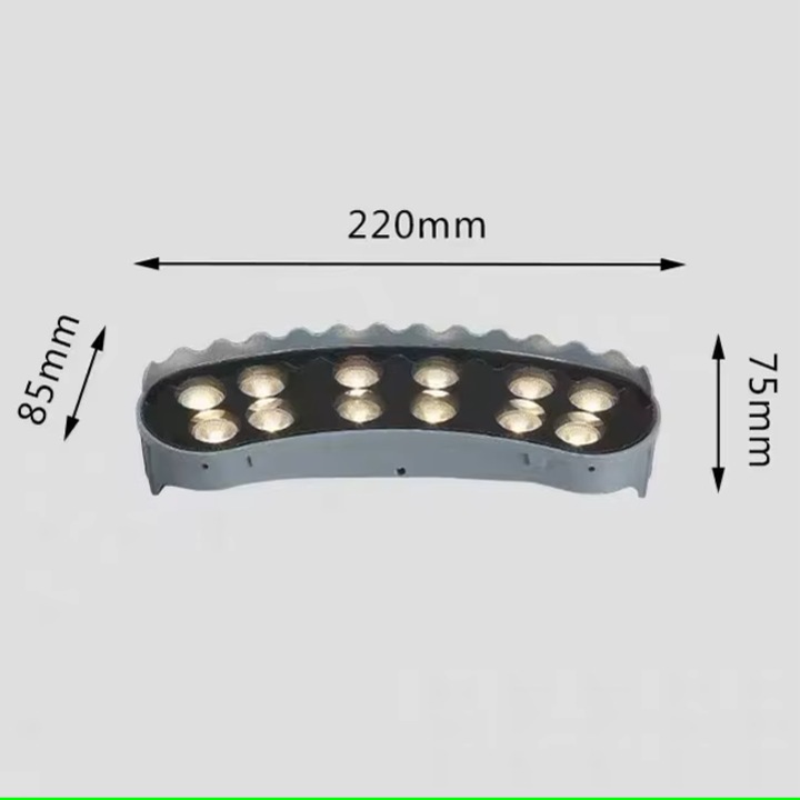 Модулна LED-RGB лампа за външна употреба, декоративно осветление за дървета и градини, 12W, RGB светлина, IP65 устойчивост, минималистичен дизайн, може да се конфигурира от 4-5-6 броя в зависимост от диаметъра на дървото.