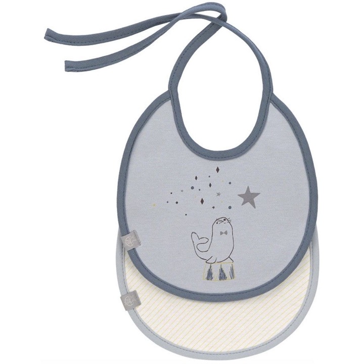 Set de bavete Lassig - Cu sigiliu magic_ pentru baiat_ 2 bucati