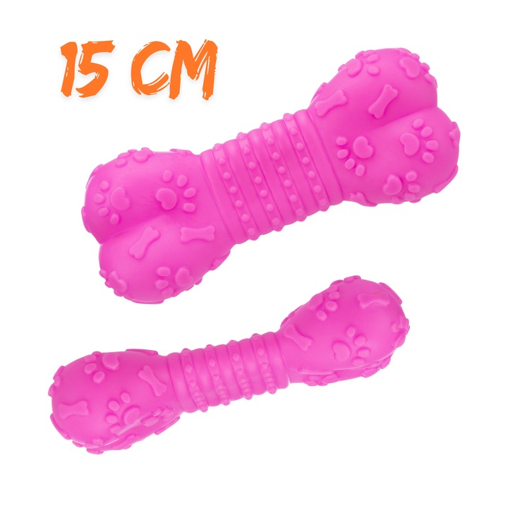 Jucarie pentru animale, Trixie, vinil, cu fluier, 15 cm, roz