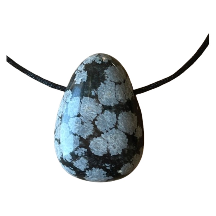 Colier pandantiv Obsidian zapada DROP, Druzy, pietre semipretioase