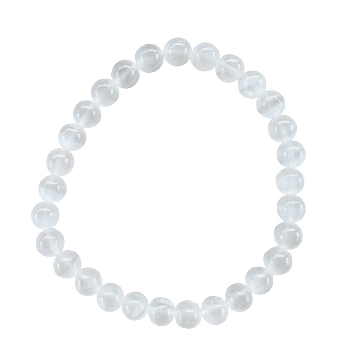 Bratara selenit 6 mm, Druzy, pietre semipretioase