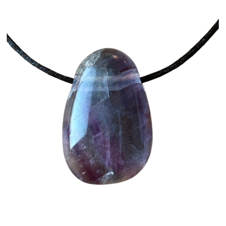 Colier pandantiv Fluorit curcubeu DROP, Druzy, pietre semipretioase