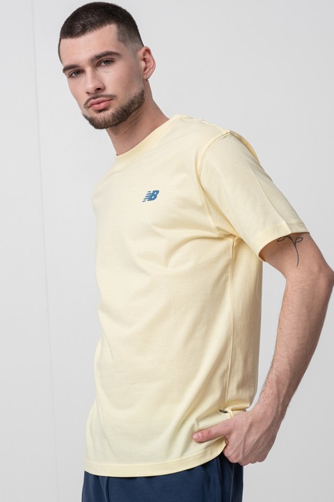 New Balance, Tricou relaxed-fit cu imprimeu logo, Galben pai