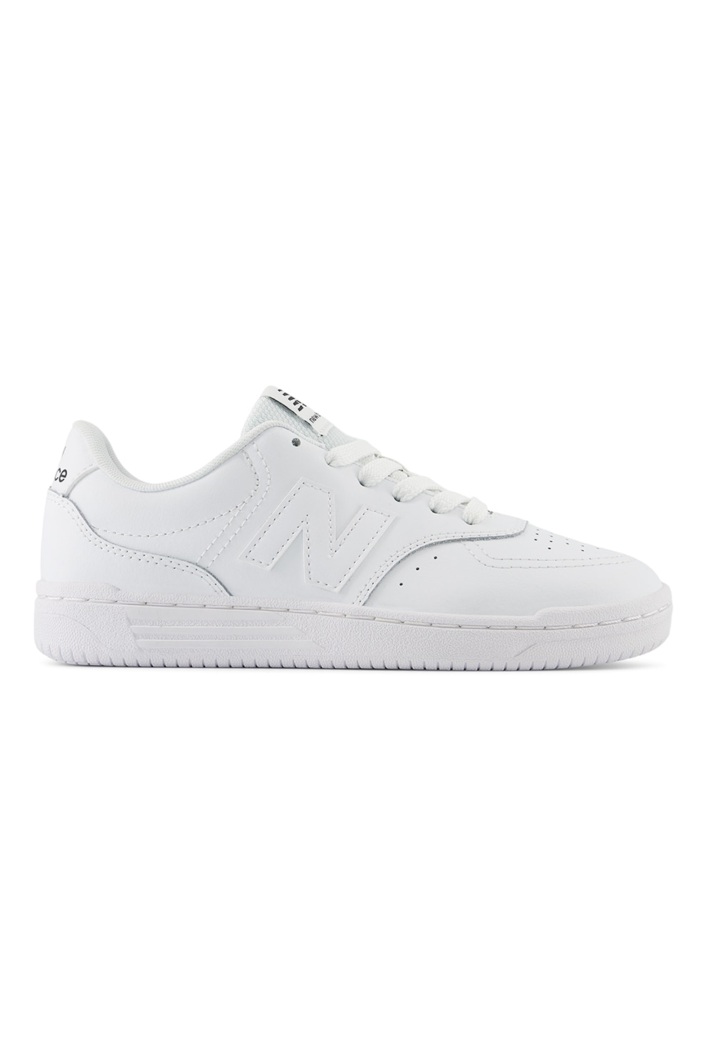 New Balance, 80 Pantofi sport de piele ecologica cu insertii din material textil, Alb optic, 37 EU