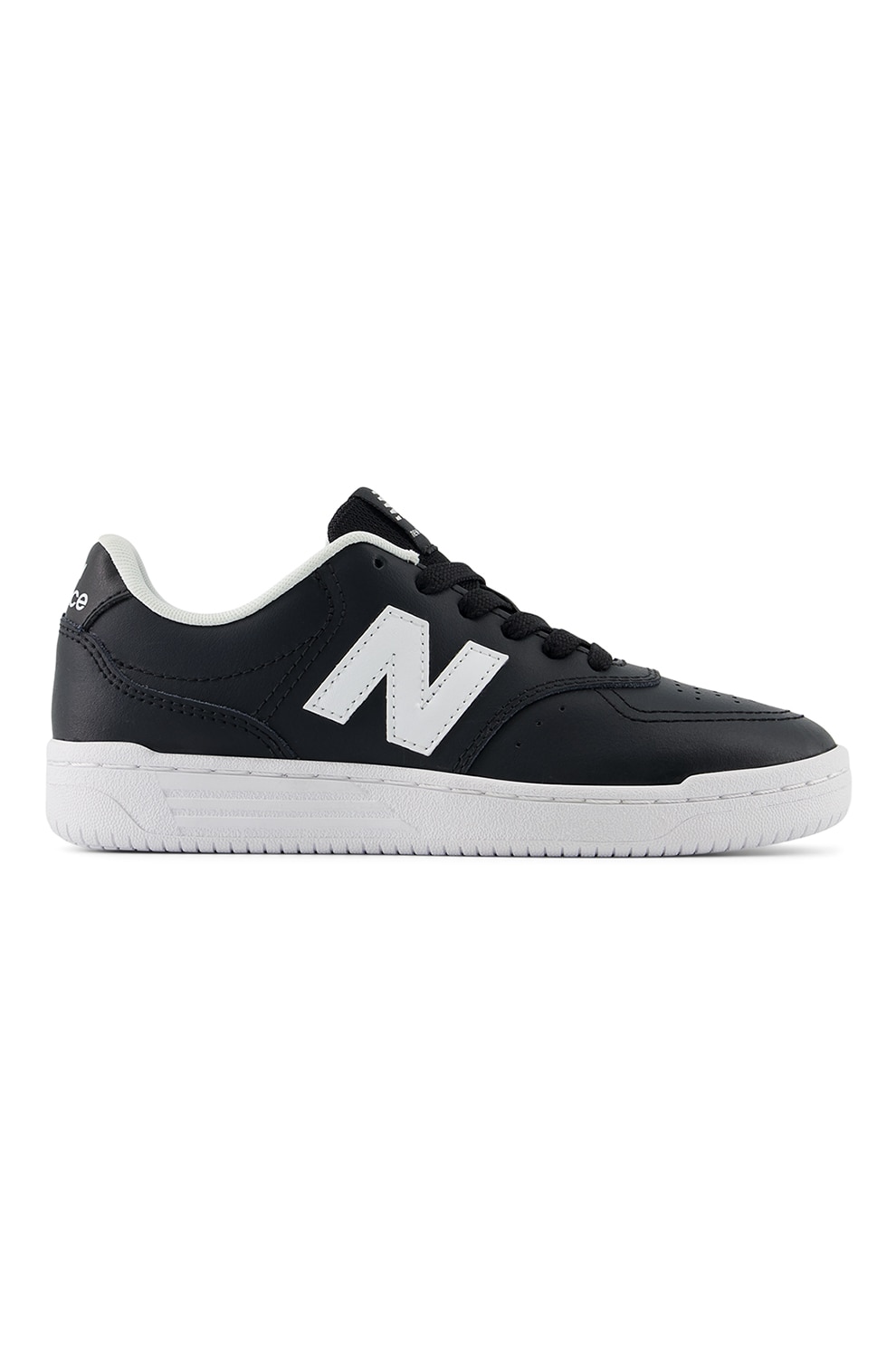 New Balance, 80 Pantofi sport de piele ecologica si material textil, Negru, Alb optic, 37 EU