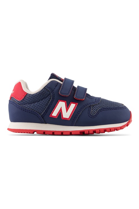New Balance, Pantofi sport 500 cu velcro si insertii de plasa, Albastru royal/Bleumarin