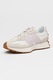 New Balance, Спортни обувки 327 с кожа и велур, Слонова кост/Лилав