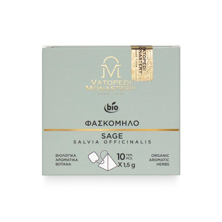 Ceai Organic De Salvie - Salvia Triloba, Productia Manastirii Vatoped De Pe Muntele Athos, Grecia