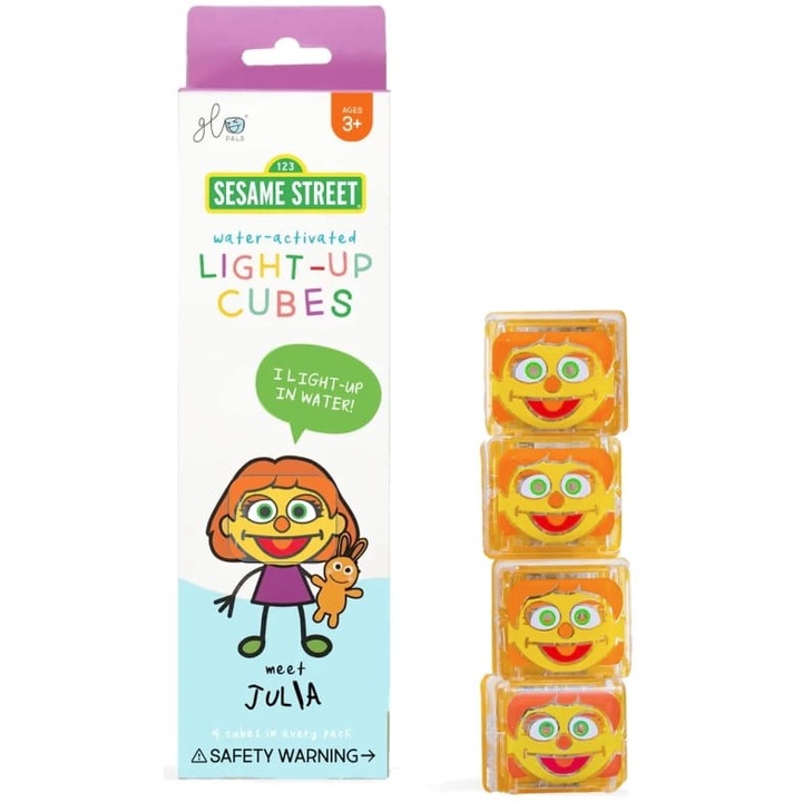Fürdőjáték, Glo Pals, Szezám utcai Julia, Érzékelő kockák, világít a vízben