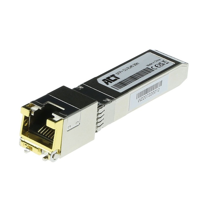ACT SFP+ 10Gbase réz RJ45 transceiver, szürke, modul