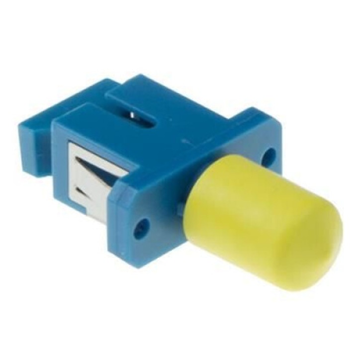 Adaptor simplex SC-ST pentru fibra optica ACT, albastru/galben