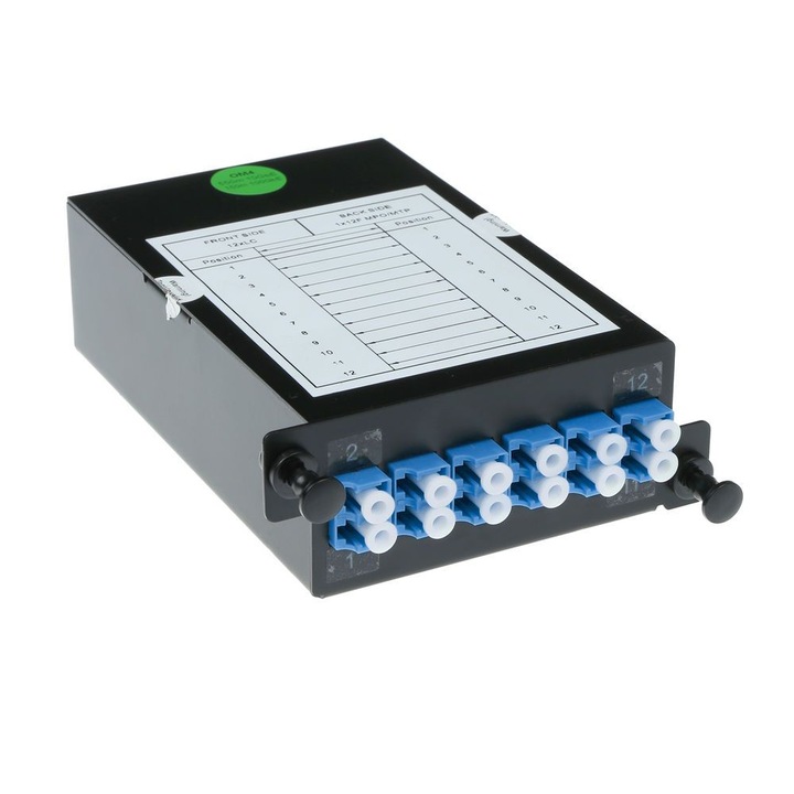 Caseta de distributie 12 fibre MTP-MPO Low Loss OS2, ACT, negru, 276542