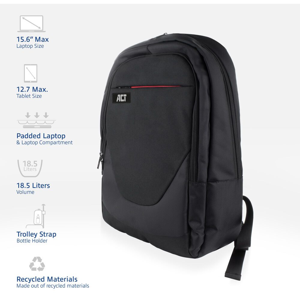 Rucsac pentru laptopuri ACT AC8565 Suburb, 15,6", 470x360x125mm, negru