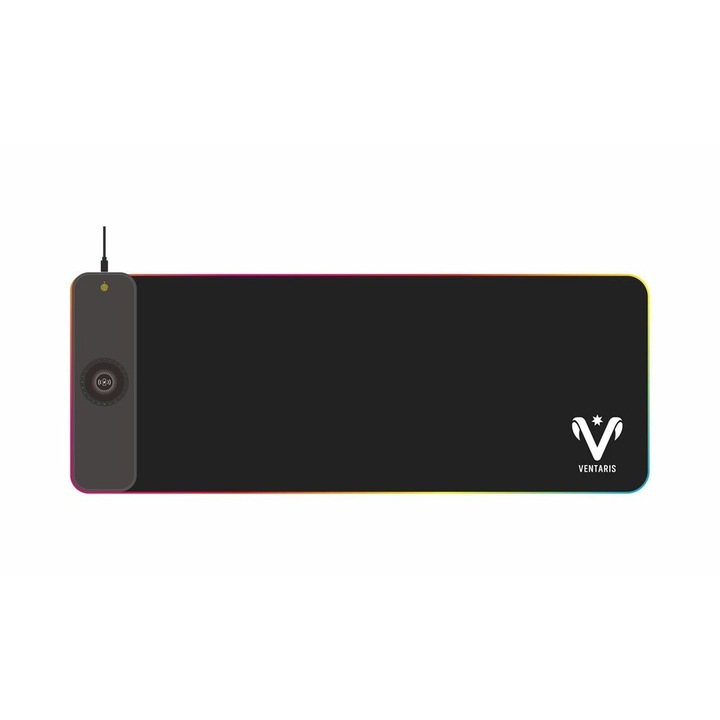 Mousepad Ventaris VMP839-L, RGB, 450x400x2mm, negru