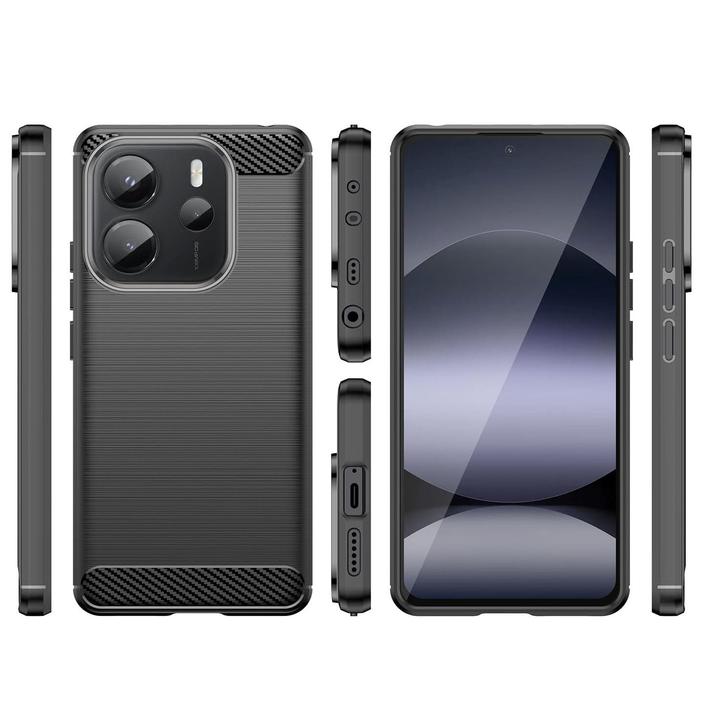 Husa pentru Xiaomi Redmi Note 14 4G Carbon Liquid Silicone Negru