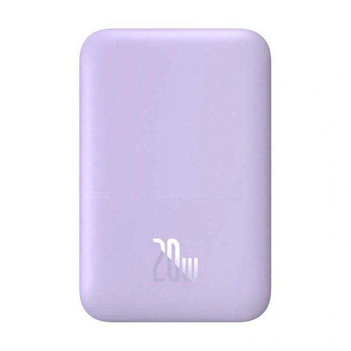 Powerbank, Baseus Magnetic, 6000 mAh 20 W, incarcare wireless, mov, 98.4x63.9x16.3mm