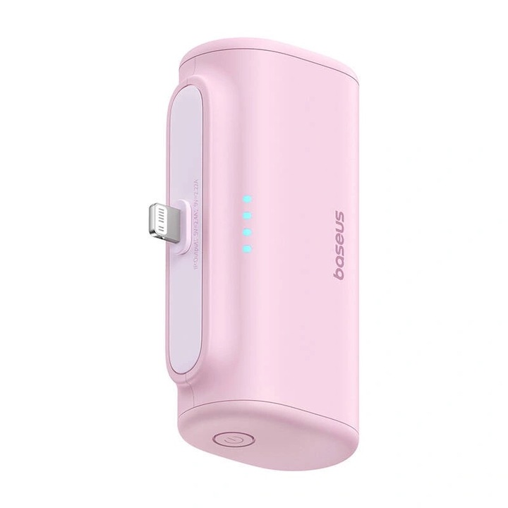 Външна батерия, Baseus, USB-C/тип Lightning, 5000mAh, 20 W, розов