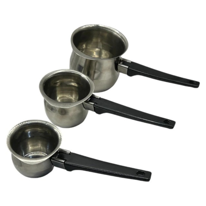 Set 3 ibrice inox, maner ebonita, Coffee Warmers, 6OZ, 12OZ, 24OZ, PENDAN