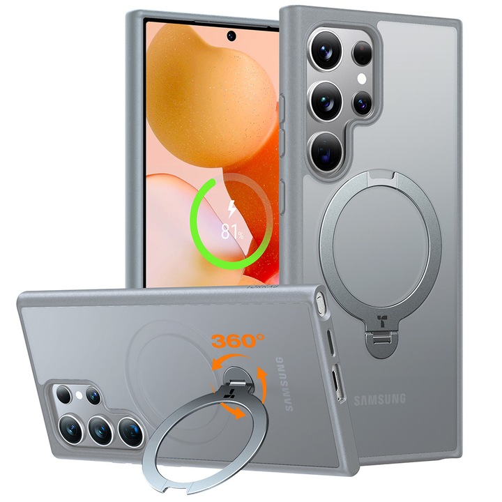 Husa Protectie pentru Samsung Galaxy S24 Ultra, W36, Lexgard, Dark Metal Gray