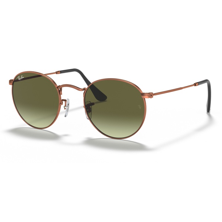 Ray Ban, Ochelari de soare cu rama rotunda metalica, 50-21-145, Auriu/Negru