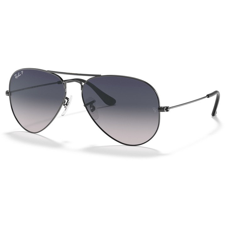 Ray-Ban, Ochelari de soare aviator cu rama metalica, Gri inchis
