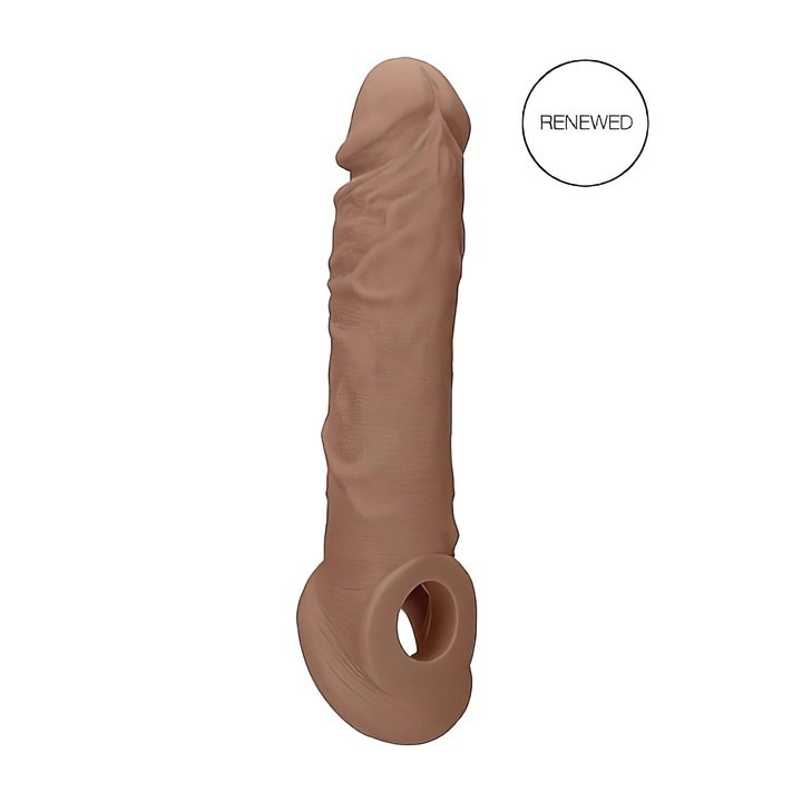 REALOCK pénisz ujj - 8 natúr sötét, RealRock, 21 cm