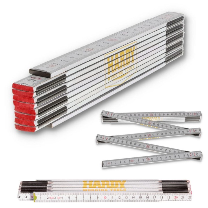 Rigla pliabila 2m Hardy, din lemn, usor de transportat