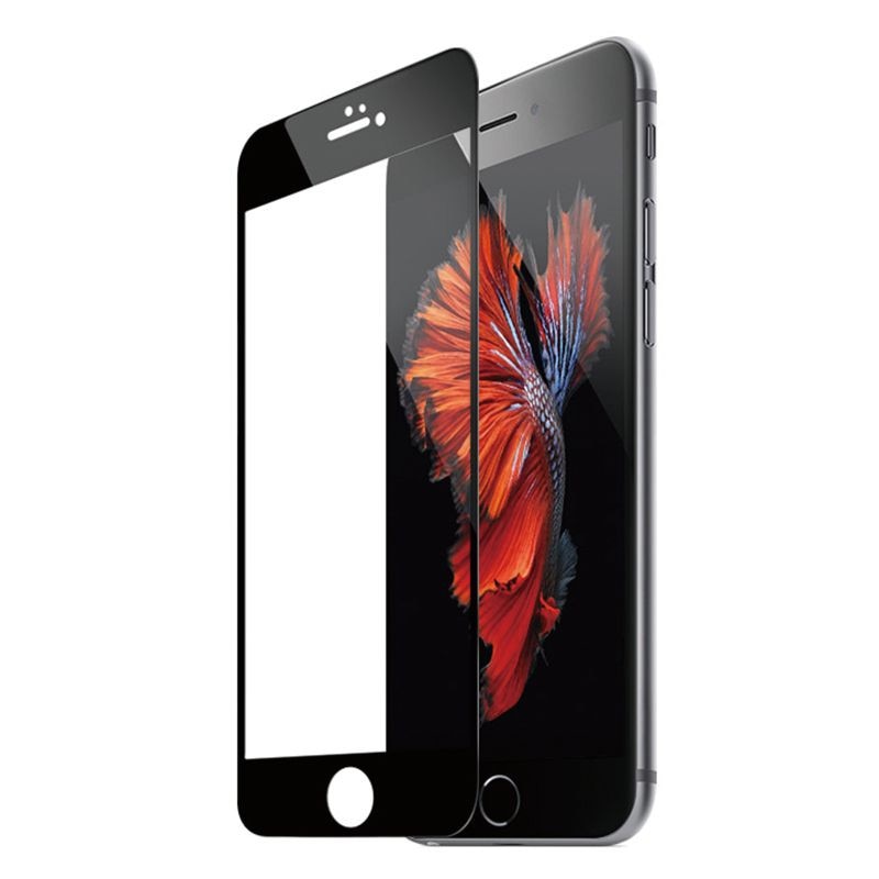 Folie sticla securizata margine siliconica Iphone 6 Plus Black