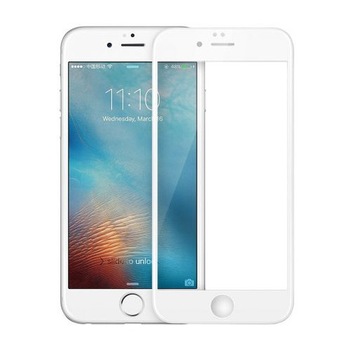 Folie sticla securizata margine siliconica Iphone 6 Plus White Folie sticla securizata margine siliconica Iphone 6 Plus White