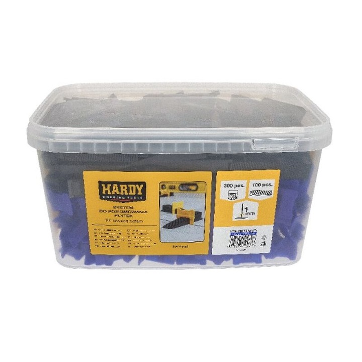 Set 400 cleme pentru sistem de nivelare a placilor 1mm, Hardy, reutilizabile, eficiente