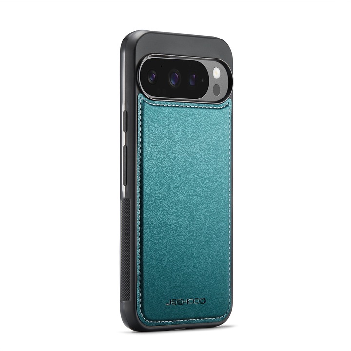 Husa pentru Google Pixel 9 Pro XL, Jeehood by CaseMe, protectie la camera, piele cu textura moale si aderenta in mana, back cover, Verde