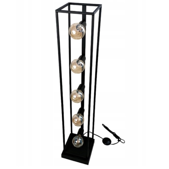 Lampa Szpak Horus, 5 puncte de iluminat, negru, stil loft