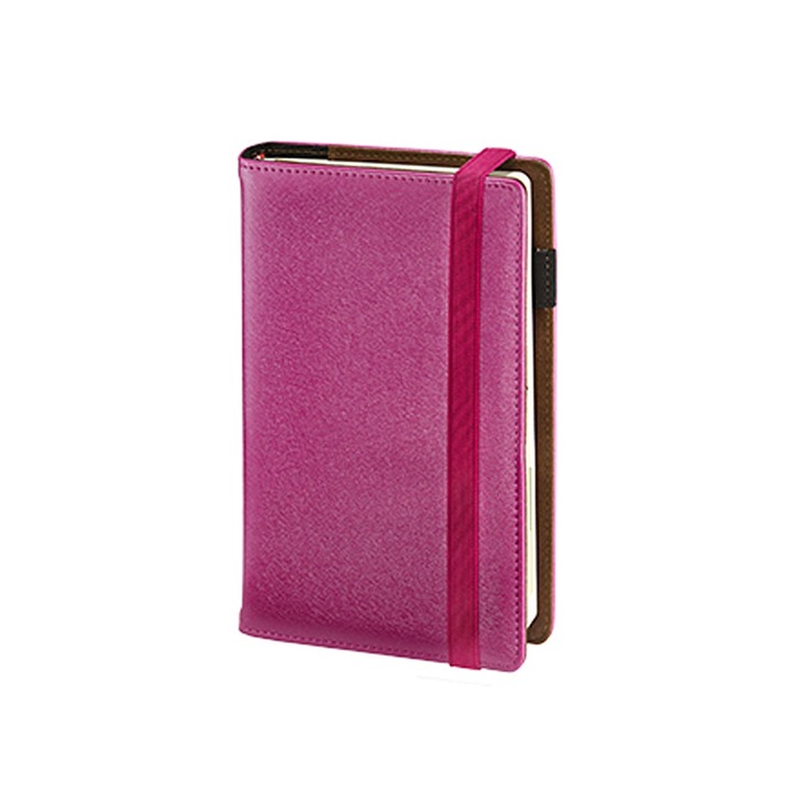 Agenda saptamanala, Nan, A5, roz, cu inchidere pe elastic, 128 pagini, hartie