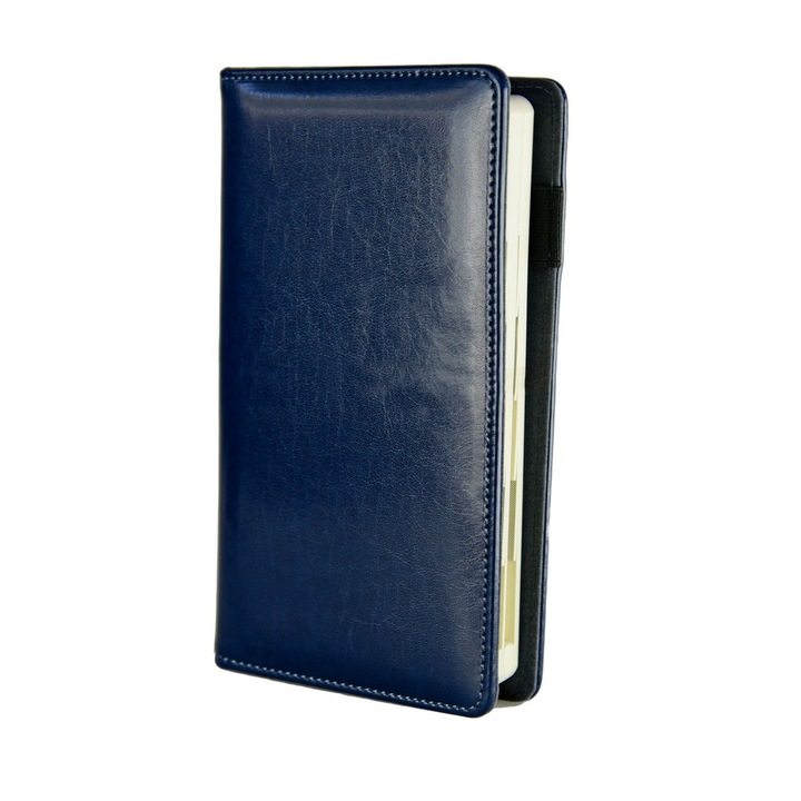 Kalendarz zilnic B6, Nan, ecologic, personalizabil, albastru, cu 336 pagini