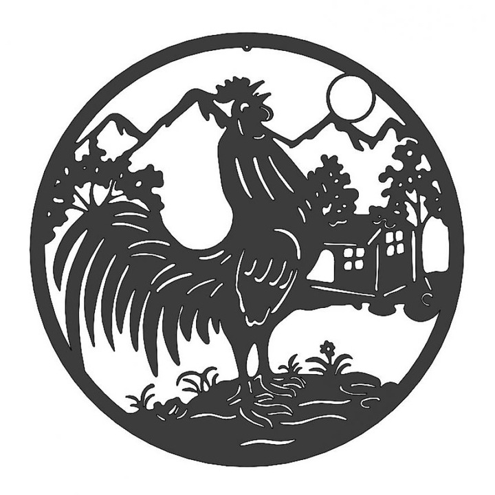 Decoratiune perete din metal, model cocos, BUZ