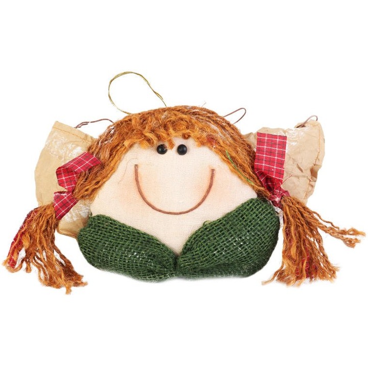 Dekoratív angyalka Góliát, 24 cm, természetes anyagok