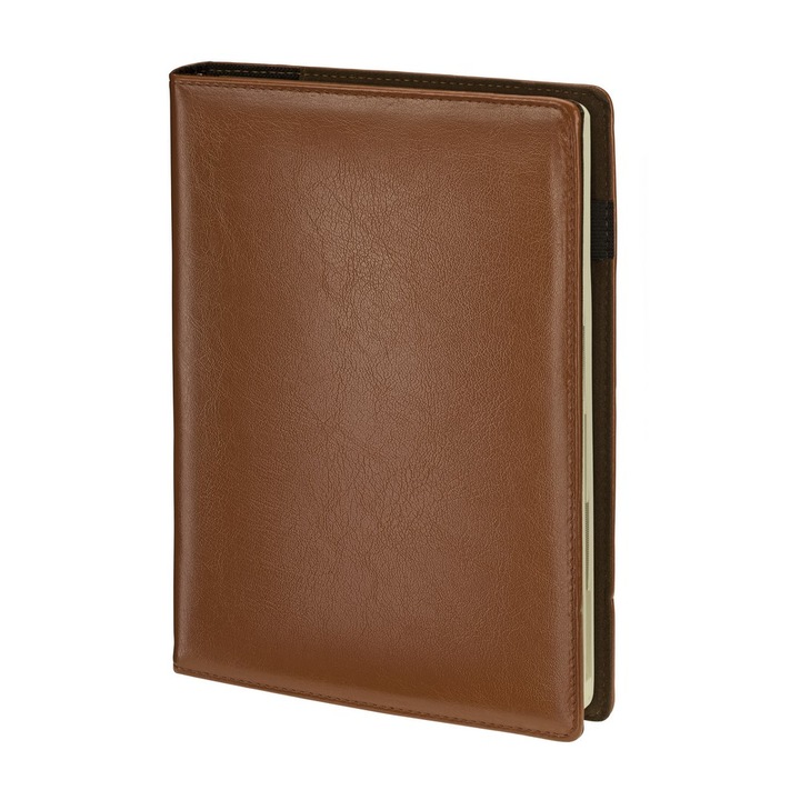 Kalendarz zilnic A5, Nan, brown, 336 pagini, cu inlocuire insertie