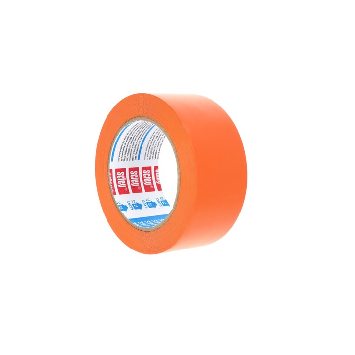 Banda de protectie Scley, PVC, 48 mm x 33 m, Portocaliu