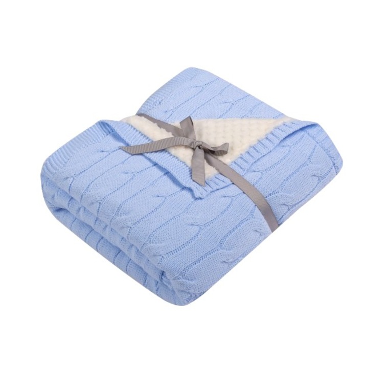 UVIE babatakaró 80x90 cm, puha, kék