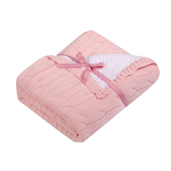 UVIE babatakaró 80x90 cm, rózsaszín, puha, biztonságos